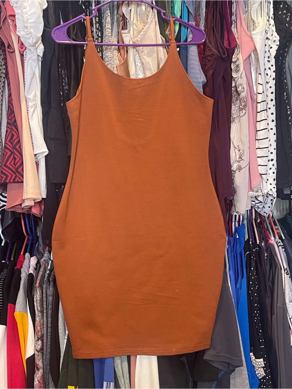 MichelRust Orange Slip Dress